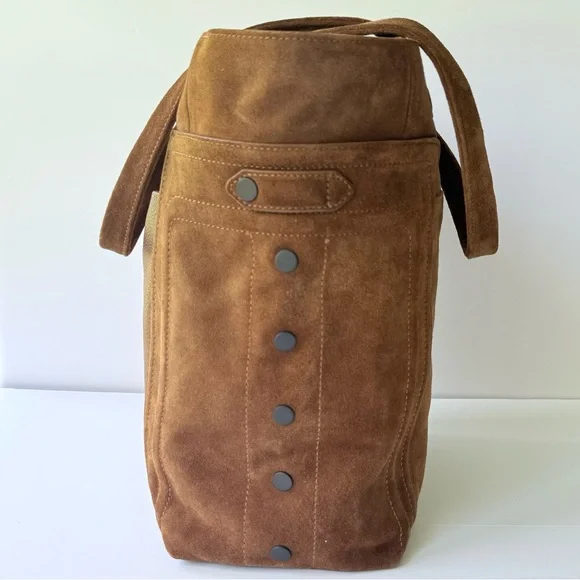 Hammitt Otis Tote Bag in Mahogany Brushed Suede w/ Leather Trim - Picture 12 of 16